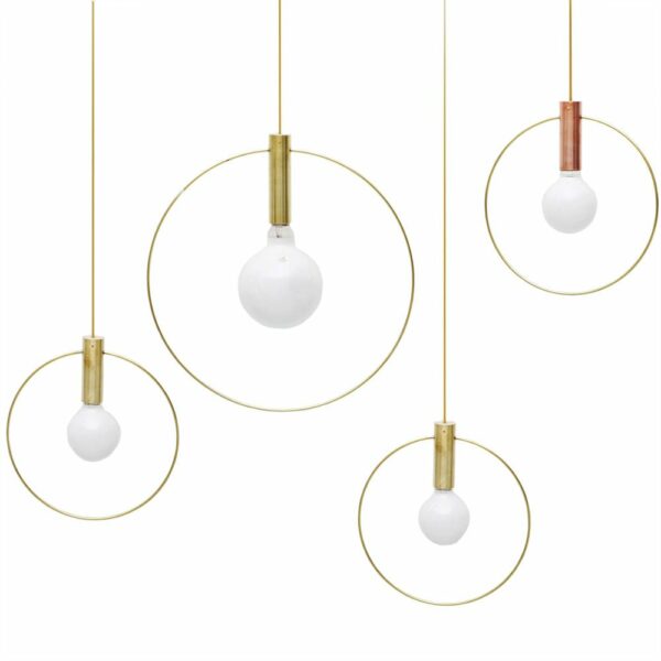 Ladies & Gentlemen | Aura Pendant Lights - 10" Diameter / Brass Ring, Brass Socket