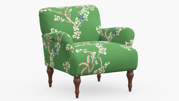 The Inside | Traditional Accent Chair | Jade Cherry Blossom | Espresso