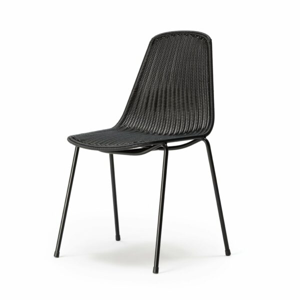 Feelgood Designs | Basket Outdoor Dining Chair - Black Seat/ Black Frame