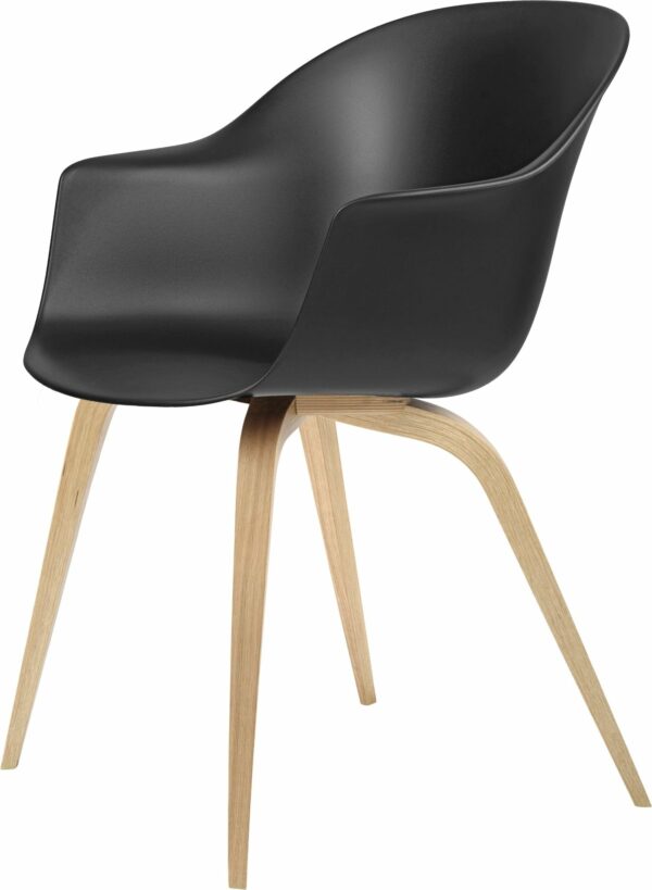 Gubi | Bat Dining Armchair - Matte Oak Base - Black