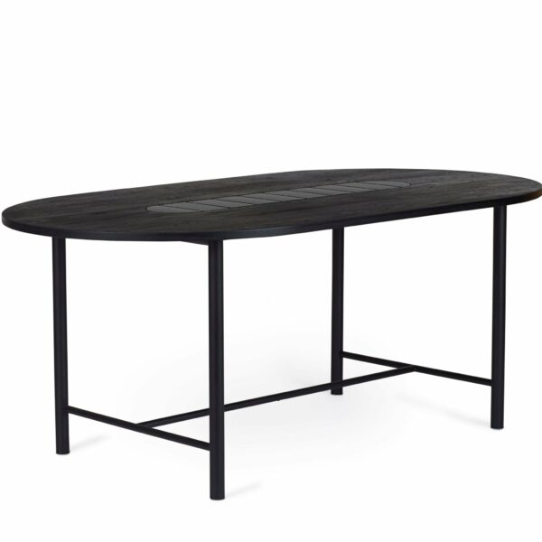 Warm Nordic | Be My Guest Dining Table - 71" / Black Oak/ Black Ceramic