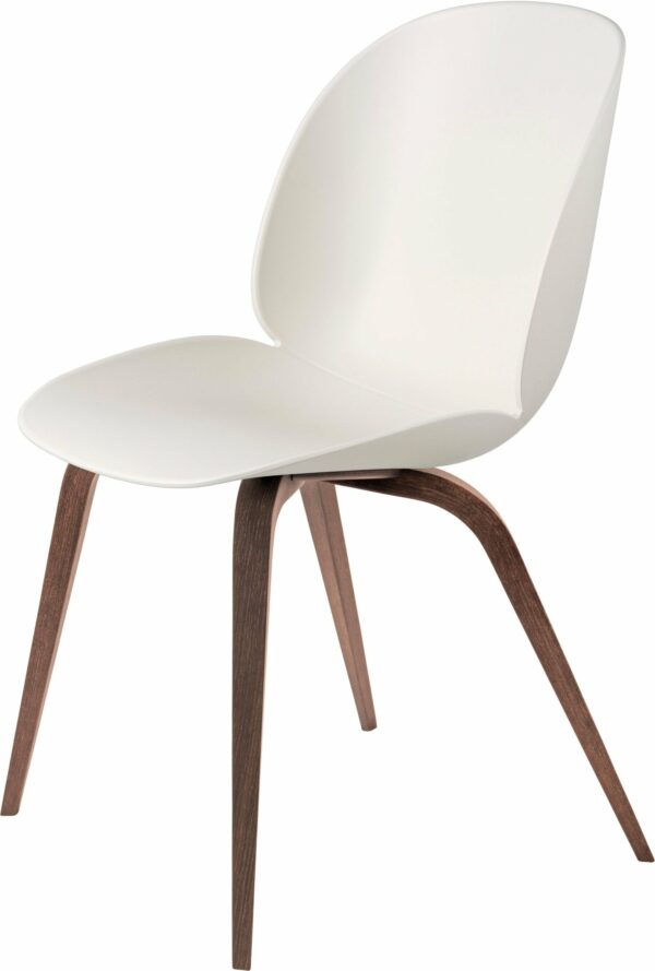 Gubi | Beetle Dining Chair - American Walnut Base - Alabaster White