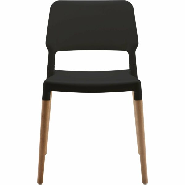 Santa & Cole | Belloch Chair - Set of 4 - Black Seat with Beech Legs