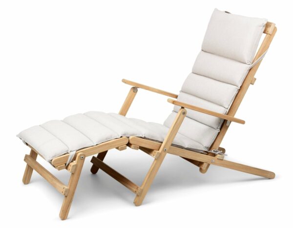 Carl Hansen & Son | BM5565 Extended Deck Chair - Add Heritage Papyrus Cushion