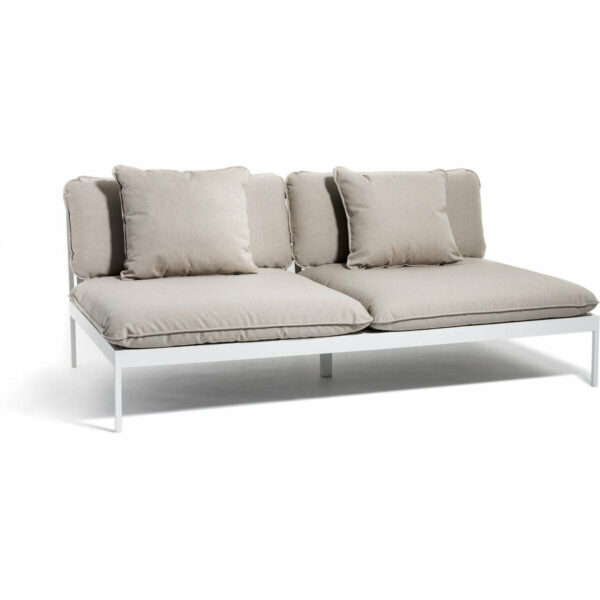 Skargaarden | Bonan Lounge Sofa - Dark Grey Aluminum / Light Grey Sunbrella Sling