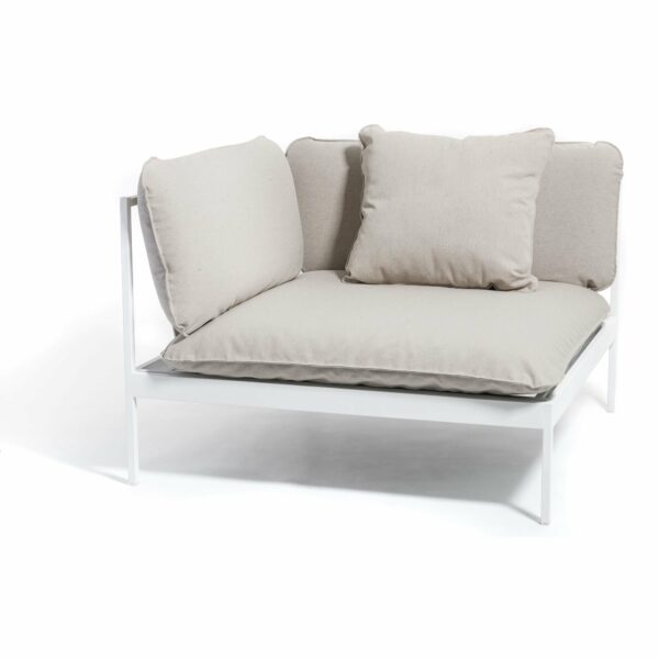 Skargaarden | Bonan Lounge Sofa - End Corner - Dark Grey Aluminum / Light Grey Sunbrella Sling