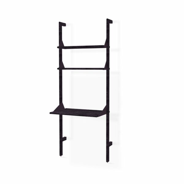 Gus* Modern | Branch-1 Shelving Unit with Desk - Black Frame/Black Brackets