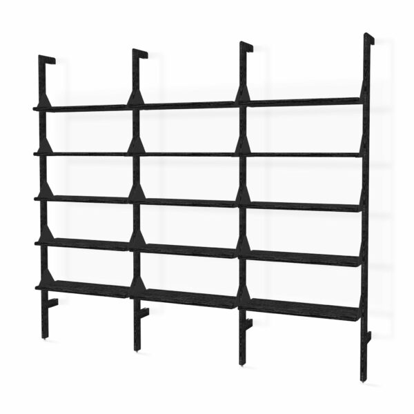 Gus* Modern | Branch-3 Shelving Unit - Black Frame/Black Brackets