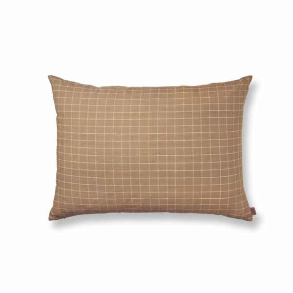 Ferm Living | Brown Cotton Cushion - Large / Check