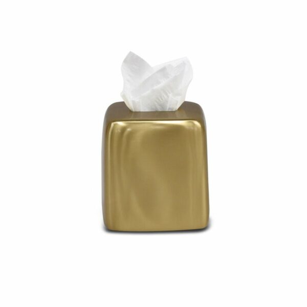 Tina Frey | Cuadrado Tissue Box Holder in Brushed Brass