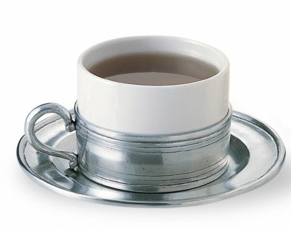 Match Pewter | Cappuccino Cup & Pewter Saucer - Set of 2