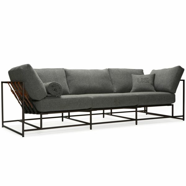 Stephen Kenn | City Gym Sofa - Grey Wool & Blackened Steel