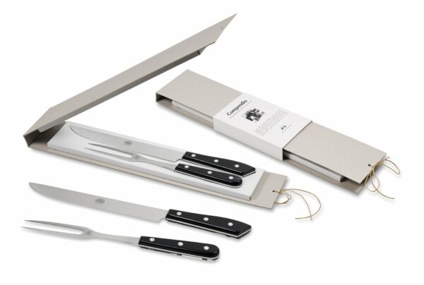 Coltellerie Berti | Compendio Polished Carving Set - Lucite - Black