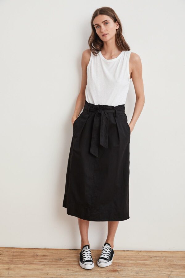 Velvet by Graham & Spencer | Bray Cotton Twill Belted Skirt (4), Velvet by Graham & Spencer