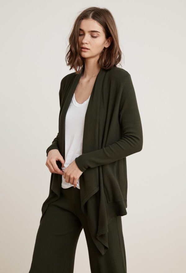 Velvet by Graham & Spencer | Soraya Cozy Rib Drape Cardigan (L), Velvet by Graham & Spencer