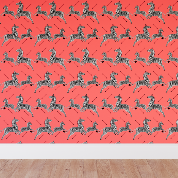 The Inside | Peel + Stick Wallpaper Roll | Coral Zebra