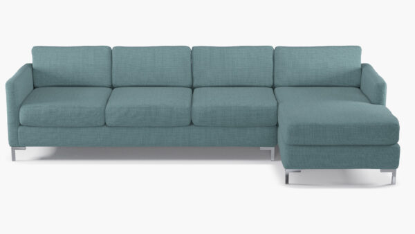 The Inside | Modern Sectional, Right Facing | Seaglass Everyday Linen