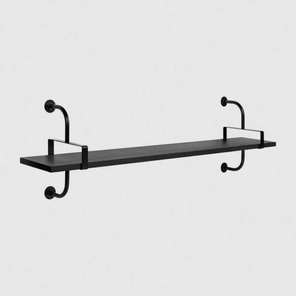 Gubi | Démon Shelf System - 61"L - 1 Shelf/ 61" Long (2 stringers) / Black Stained Ash