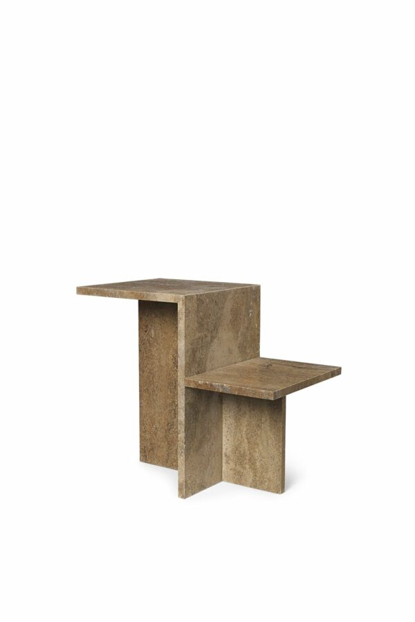 Ferm Living | Distinct Side Table - Dark Brown Travertine