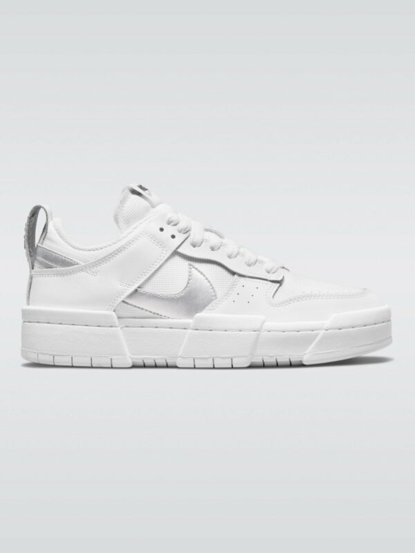 Nike Dunk Low Disrupt Sneaker - White/Metallic Silver-Black