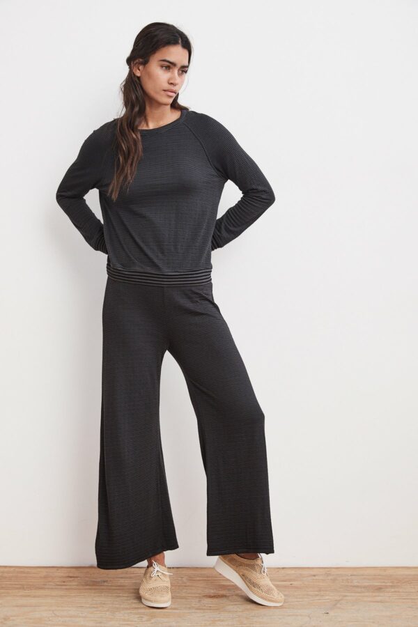 Velvet by Graham & Spencer | Atala Double Fold Stripe Wide Leg Pant (M), Velvet by Graham & Spencer