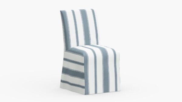 The Inside | Slipcovered Dining Chair | French Blue Clarence Stripe