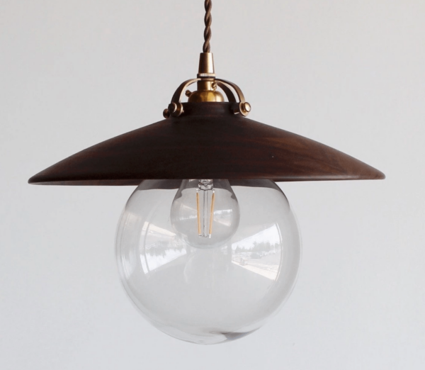 Lostine | Edmund Pendant Light - Black Walnut / Hardwired - Brass Canopy