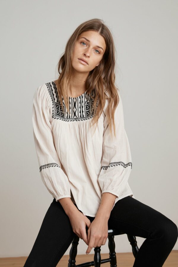 Velvet by Graham & Spencer | Vanna Embroidered Cotton Gauze Top (L), Velvet by Graham & Spencer