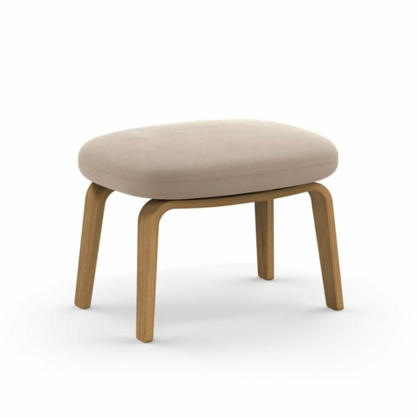 Normann Copenhagen | Era Footstool - Wood Legs - Camira Aquarius - Biscay / Black