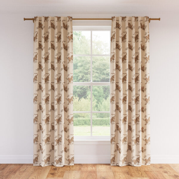 The Inside | Printed Linen Unlined Curtain | 50" x 96" | Canvas Tigresse