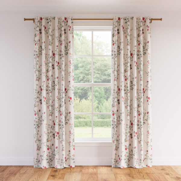 The Inside | Printed Linen Unlined Curtain | 50" x 96" | Multi Bamboo Garden Printed Linen Blend