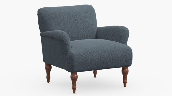 The Inside | Traditional Accent Chair | Navy Linen | Espresso