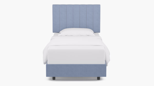 The Inside | Channel Tufted Bed | Denim Linen