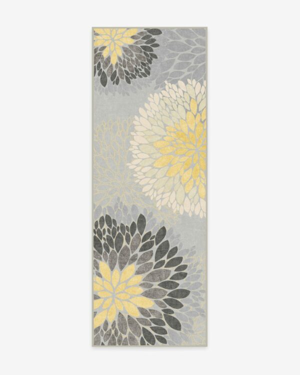 Ruggable | Floral Medallion Yellow Grey Rug