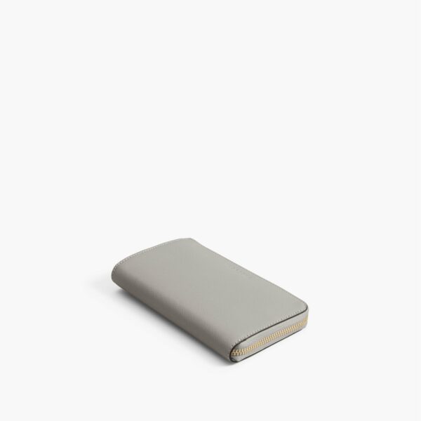 Lo & Sons | Magnolia Leather Wallet - Saffiano Leather - Light Grey / Gold / Grey