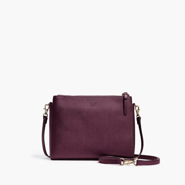 Lo & Sons | The Pearl - Saffiano Leather - Plum / Gold / Grey