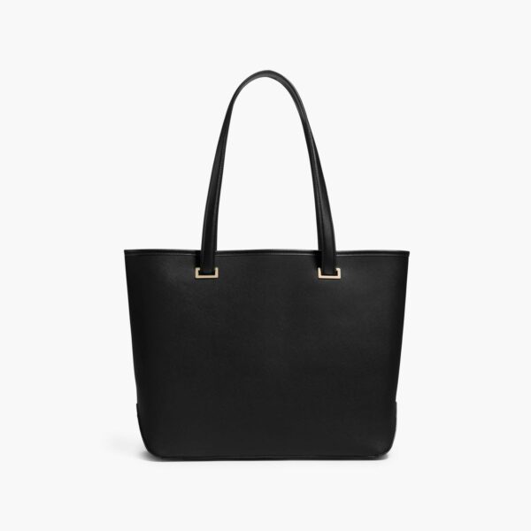 Lo & Sons | The Seville Tote - Saffiano Leather - Black / Gold / Grey