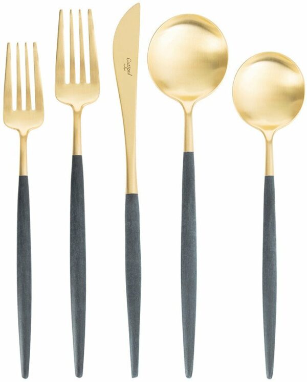 Cutipol | Goa Cutlery - Brushed Gold and Blue Handle - Sets - 130 Piece Setting