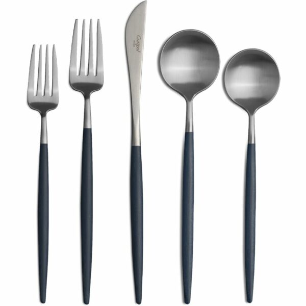 Cutipol | Goa Cutlery - Brushed Stainless Steel and Blue Handle - 5pc Set