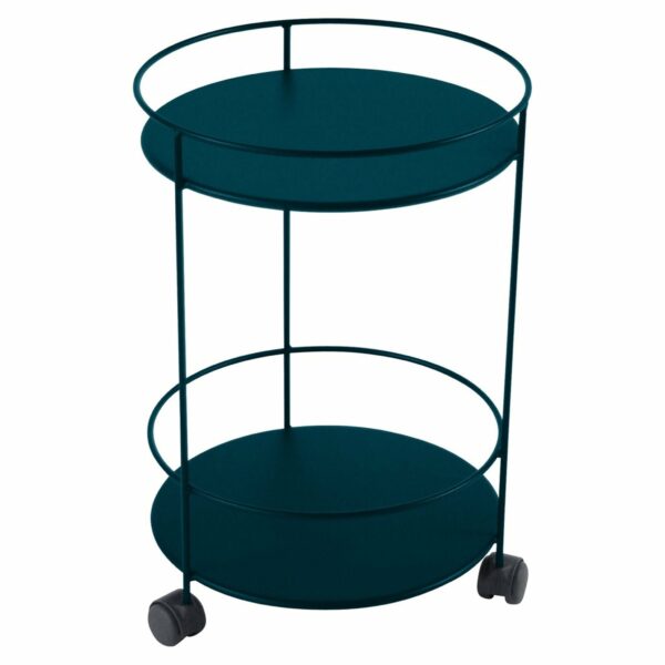 Fermob | Guinguette Side Table with Wheels - Acapulco Blue