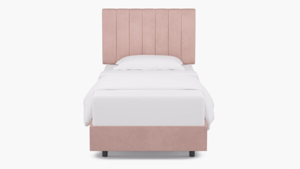 The Inside | Channel Tufted Bed | Blush Velvet