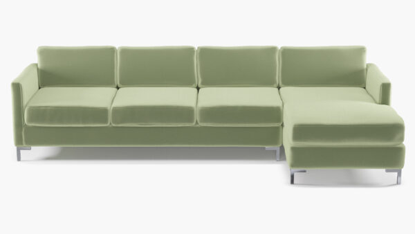 The Inside | Modern Sectional, Right Facing | Celadon Performance Plush Velvet