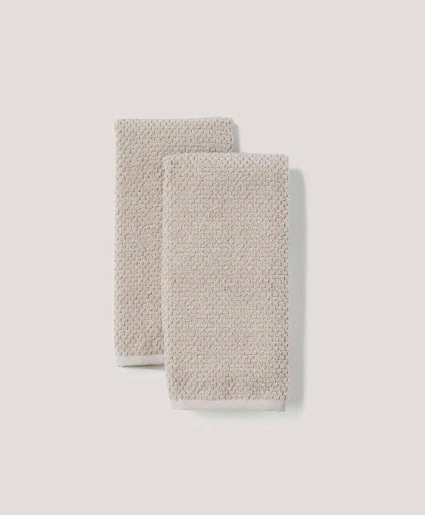 PACT Apparel | Home Fog Grey Organic Organic Airy Waffle Hand Towel 2-Pack1S