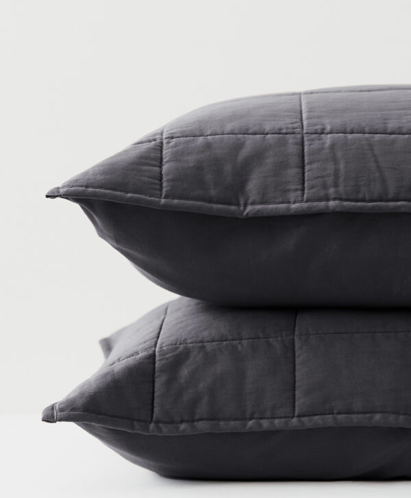 PACT Apparel | Home Charcoal Organic Quilted Sham 2-Pa