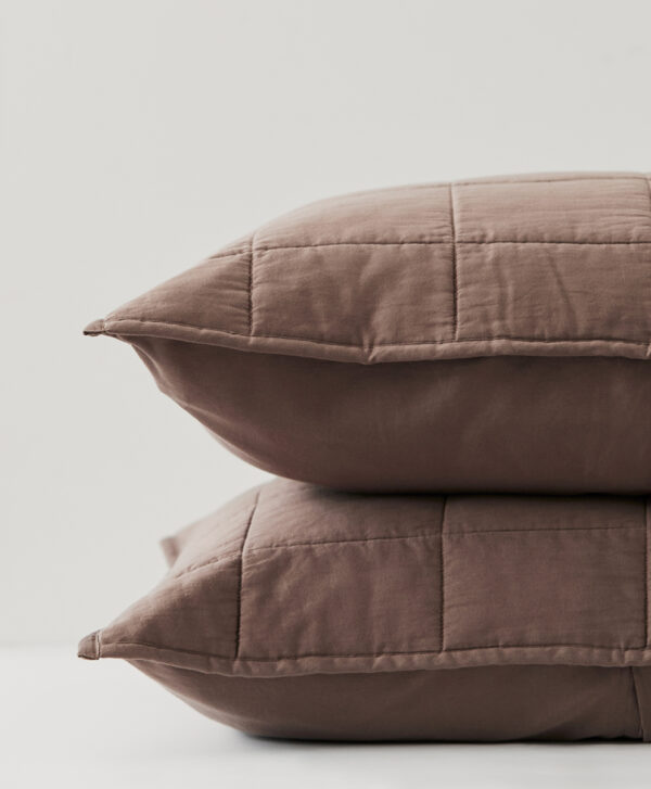 PACT Apparel | Home Deep Taupe Organic Quilted Sham 2-Pa