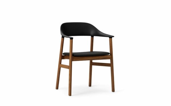 Normann Copenhagen | Herit Armchair - Smoked Oak - Upholstered Seat - Spectrum Leather Black