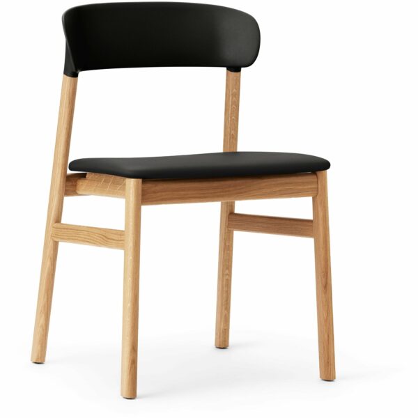 Normann Copenhagen | Herit Chair - Oak Upholstered - Spectrum Leather Black