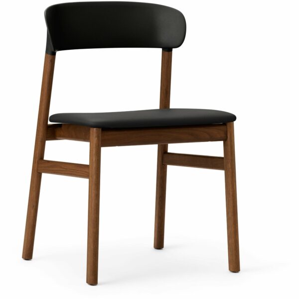 Normann Copenhagen | Herit Chair - Smoked Oak Upholstered - Spectrum Leather Black