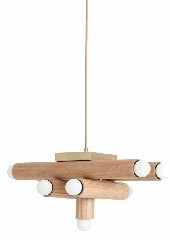 Workstead | Hieroglyph Pendant - Natural Oak / Brushed Nickel + Beige Cord