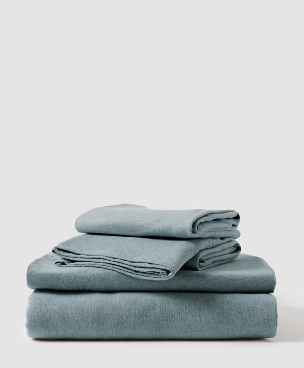 PACT Apparel | Home Smoke Heather Organic Favorite Tee Jersey Sheet Set TX